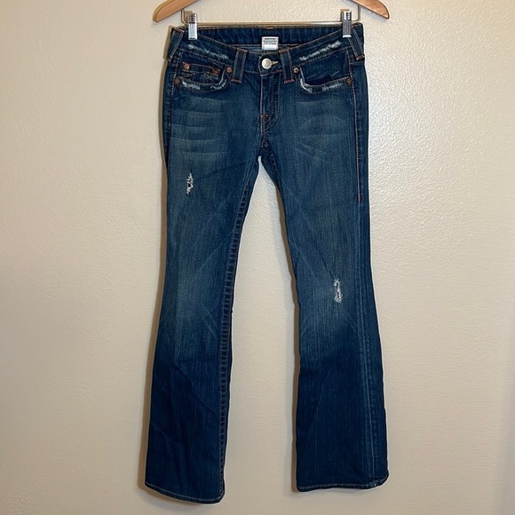 𝅺TRUE Religion Distressed Bobby Boot Cut Jeans - Picture 1 of 15